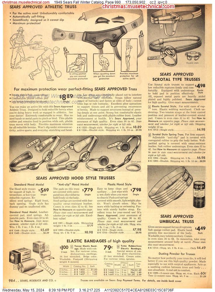 1949 Sears Fall Winter Catalog, Page 990