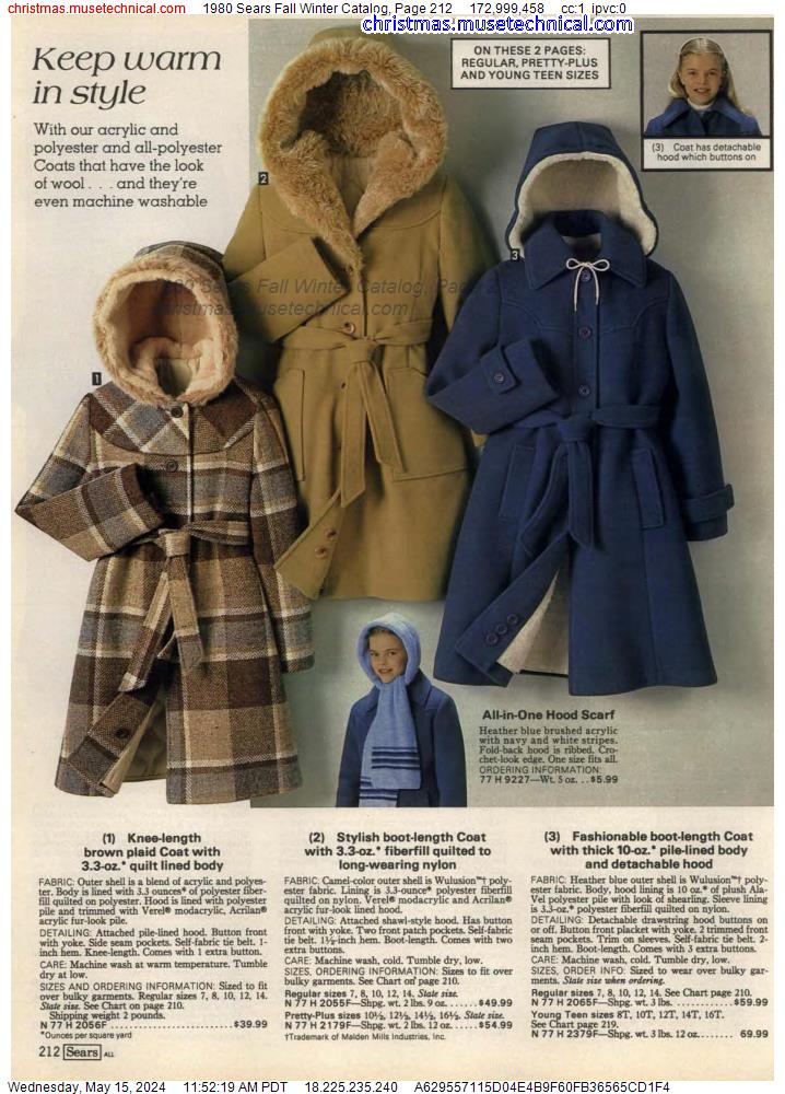 1980 Sears Fall Winter Catalog, Page 212