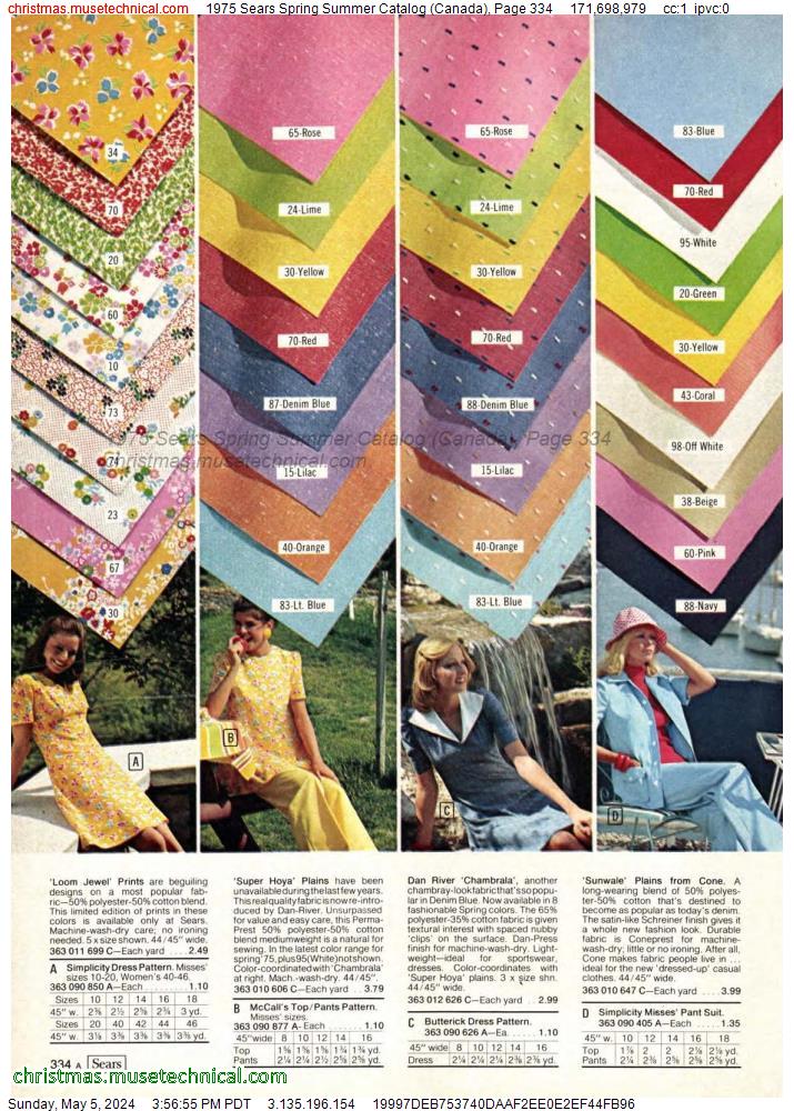 1975 Sears Spring Summer Catalog (Canada), Page 334
