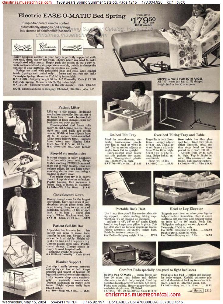 1969 Sears Spring Summer Catalog, Page 1215