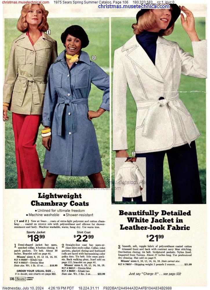 1975 Sears Spring Summer Catalog, Page 106