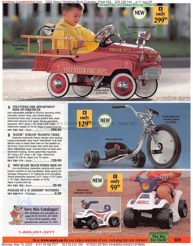 2002 Sears Christmas Book (Canada), Page 933