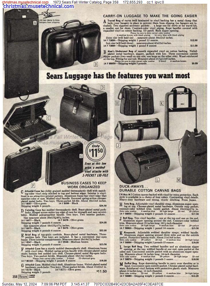 1973 Sears Fall Winter Catalog, Page 358