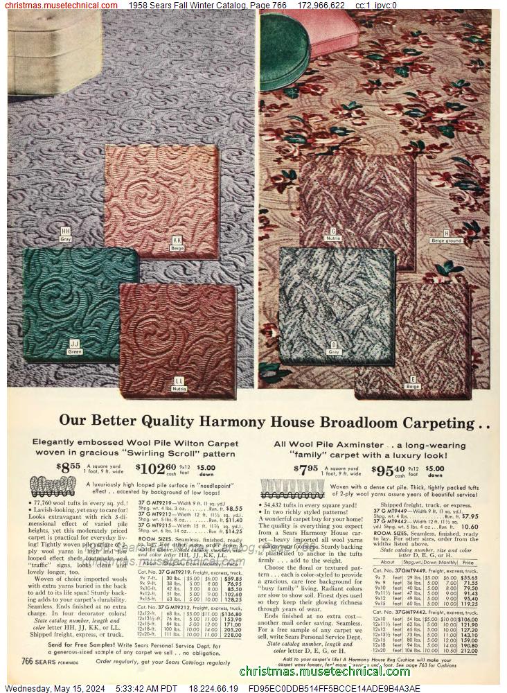 1958 Sears Fall Winter Catalog, Page 766
