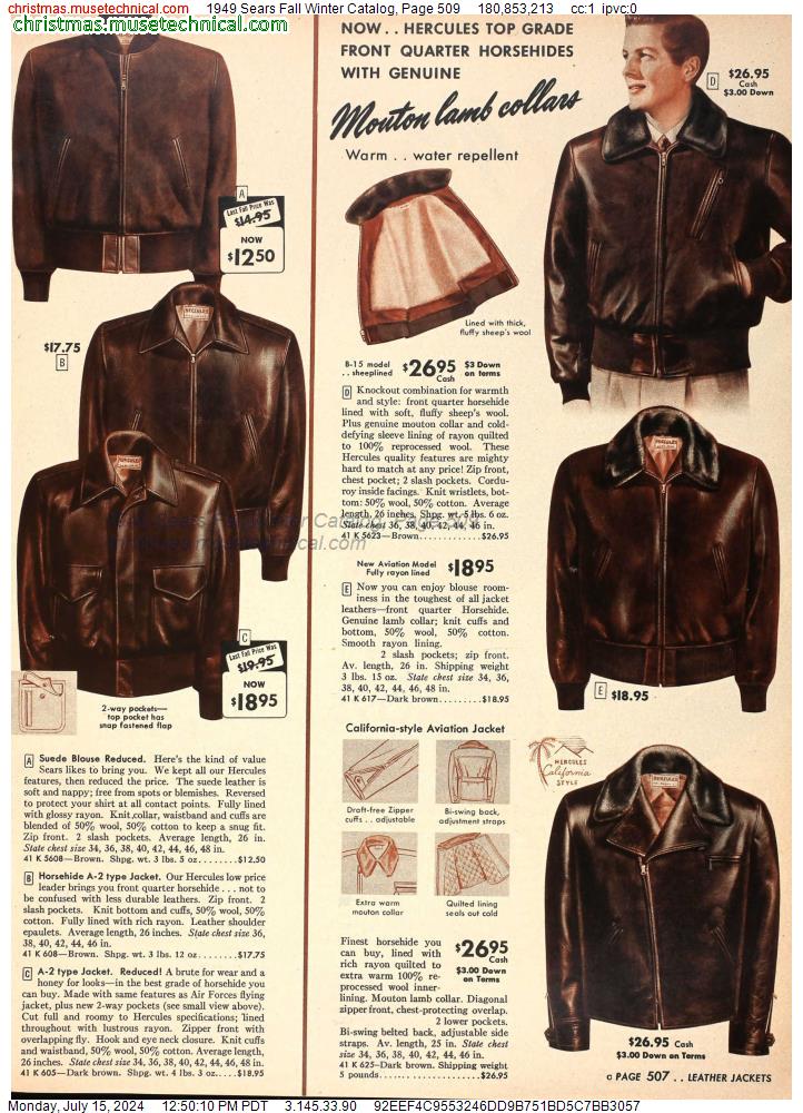 1949 Sears Fall Winter Catalog, Page 509