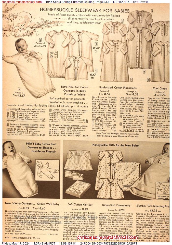 1956 Sears Spring Summer Catalog, Page 333