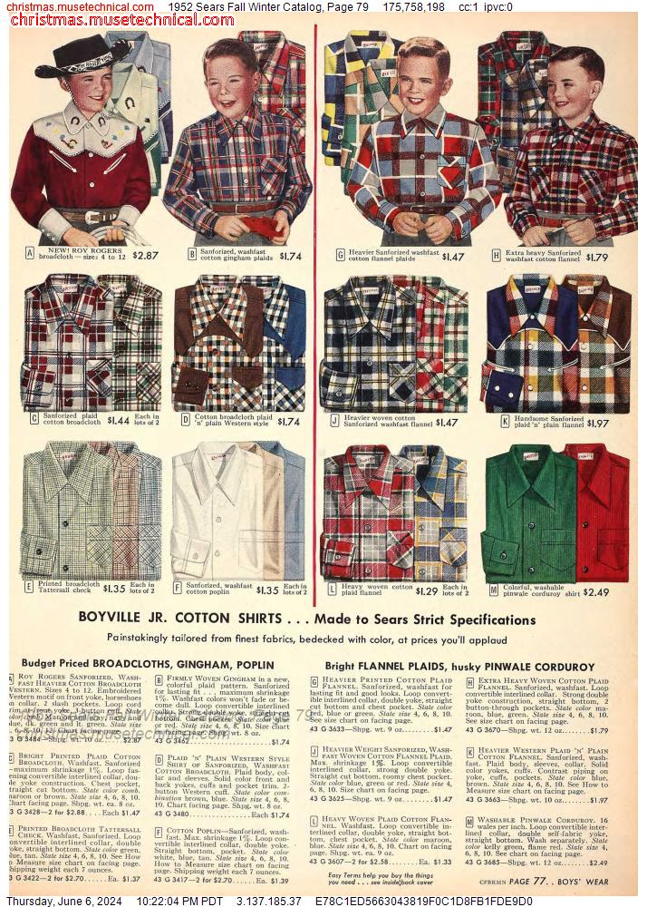 1952 Sears Fall Winter Catalog, Page 79