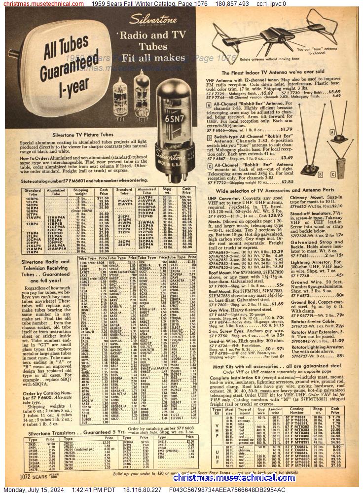 1959 Sears Fall Winter Catalog, Page 1076