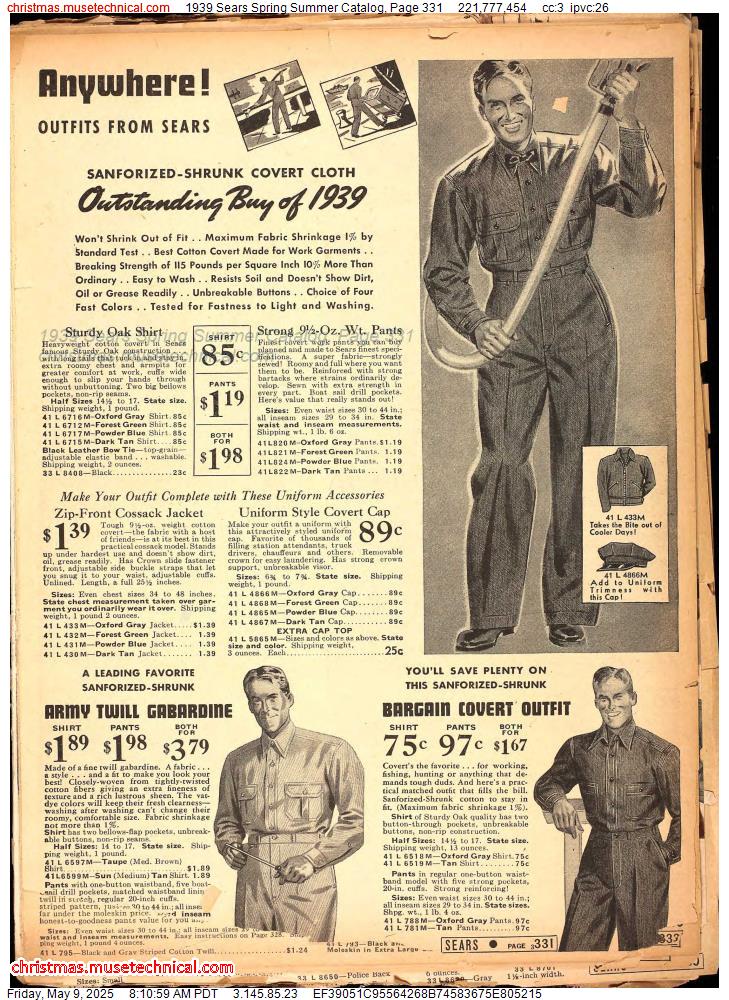 1939 Sears Spring Summer Catalog, Page 331