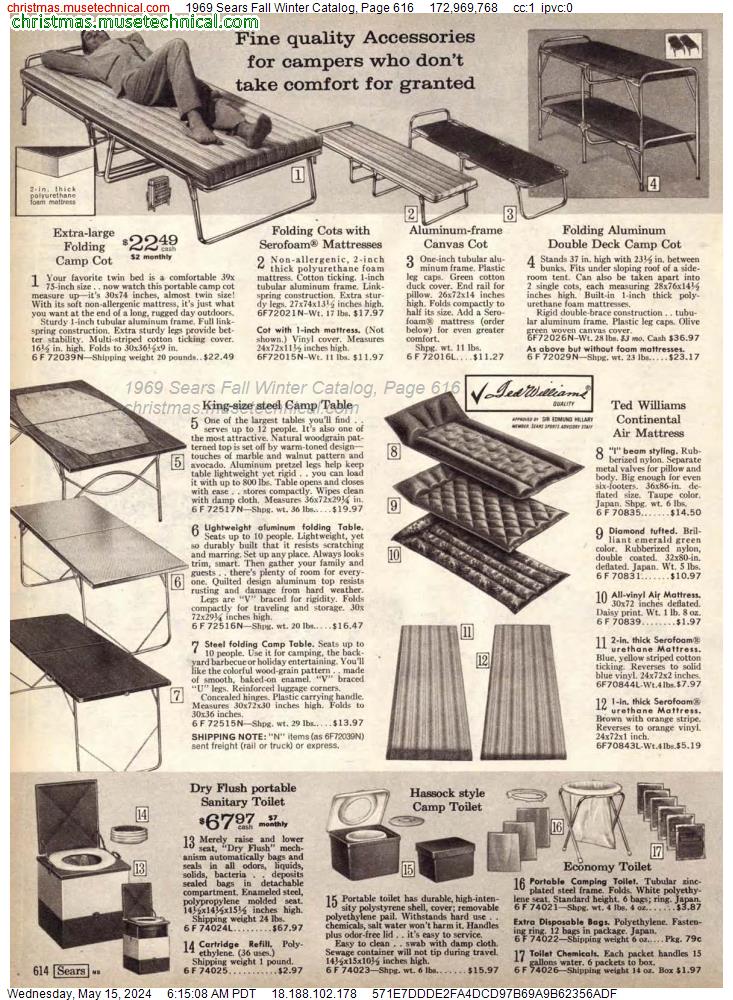 1969 Sears Fall Winter Catalog, Page 616