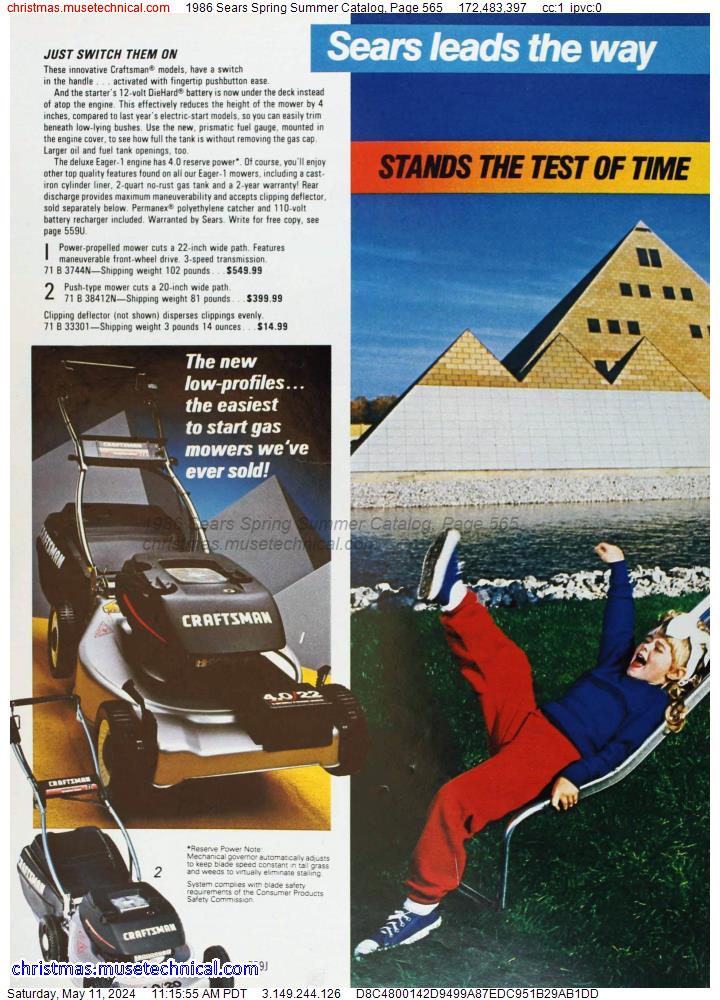 1986 Sears Spring Summer Catalog, Page 565