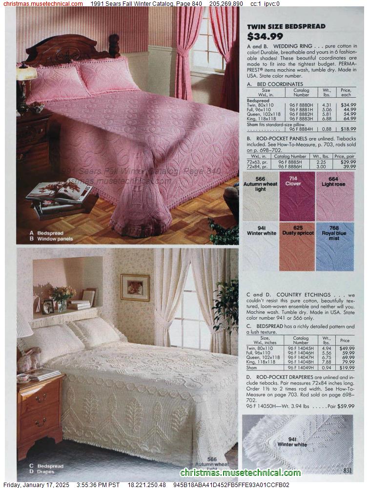 1991 Sears Fall Winter Catalog, Page 840