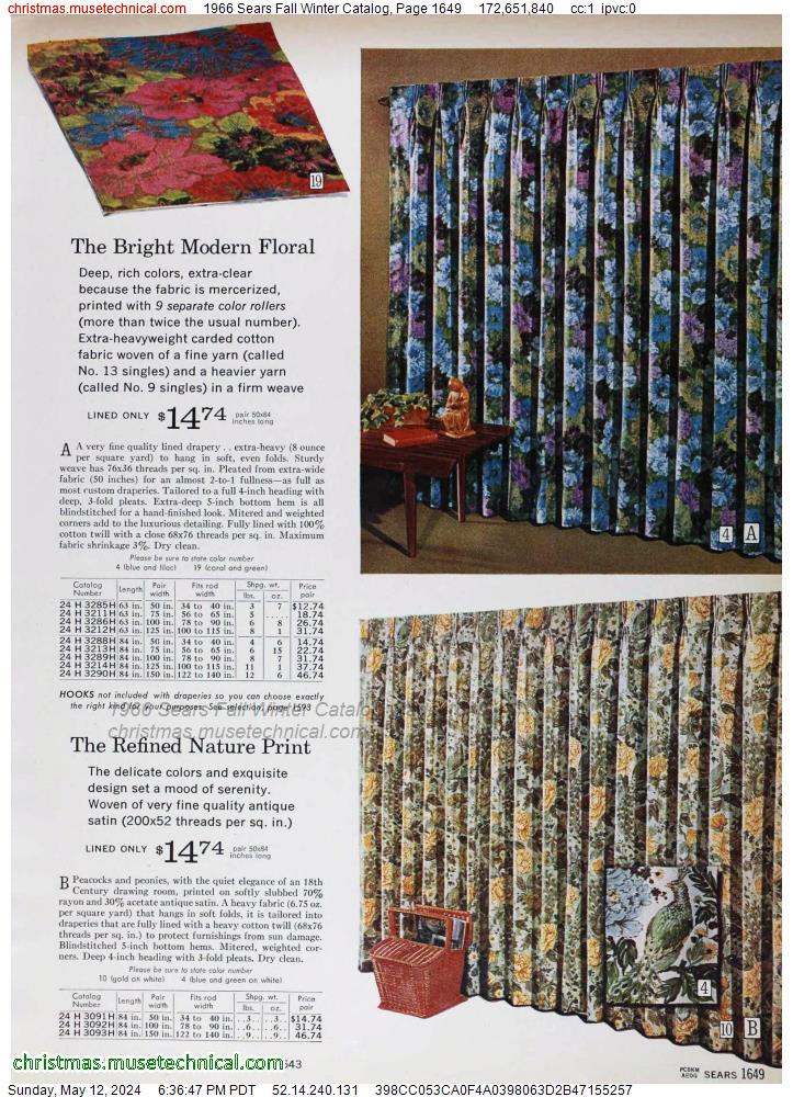 1966 Sears Fall Winter Catalog, Page 1649