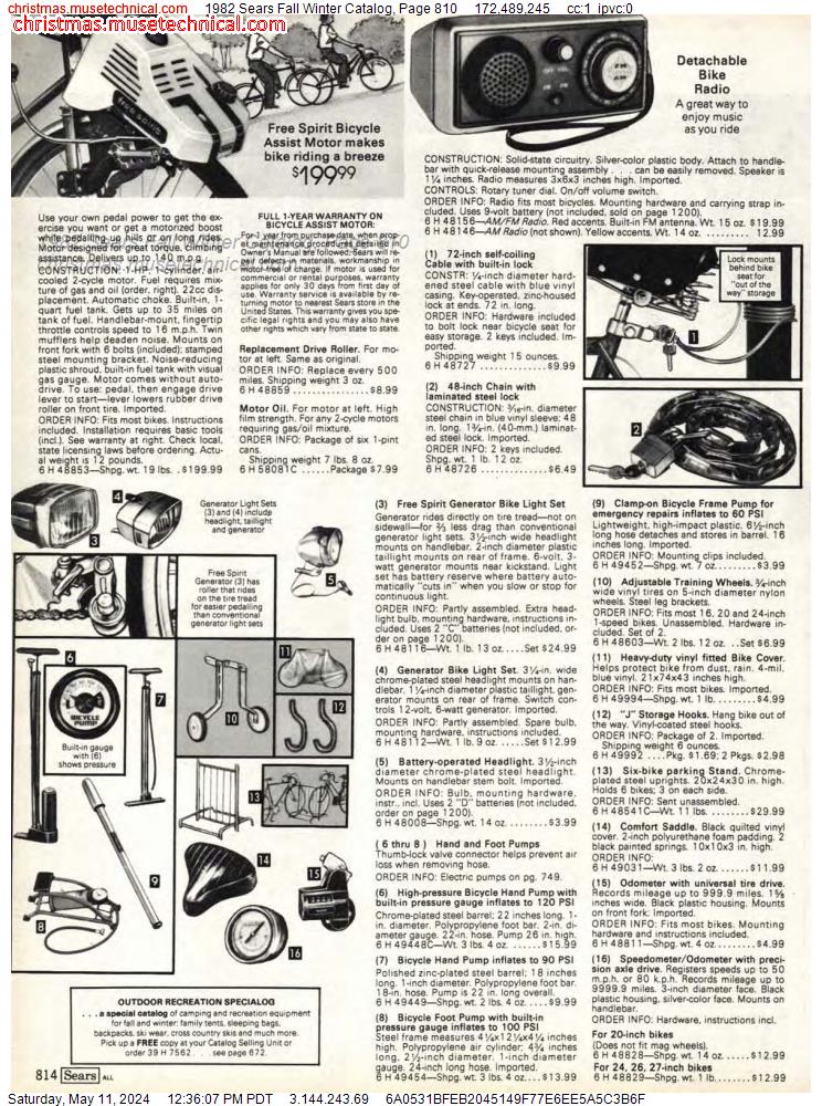 1982 Sears Fall Winter Catalog, Page 810
