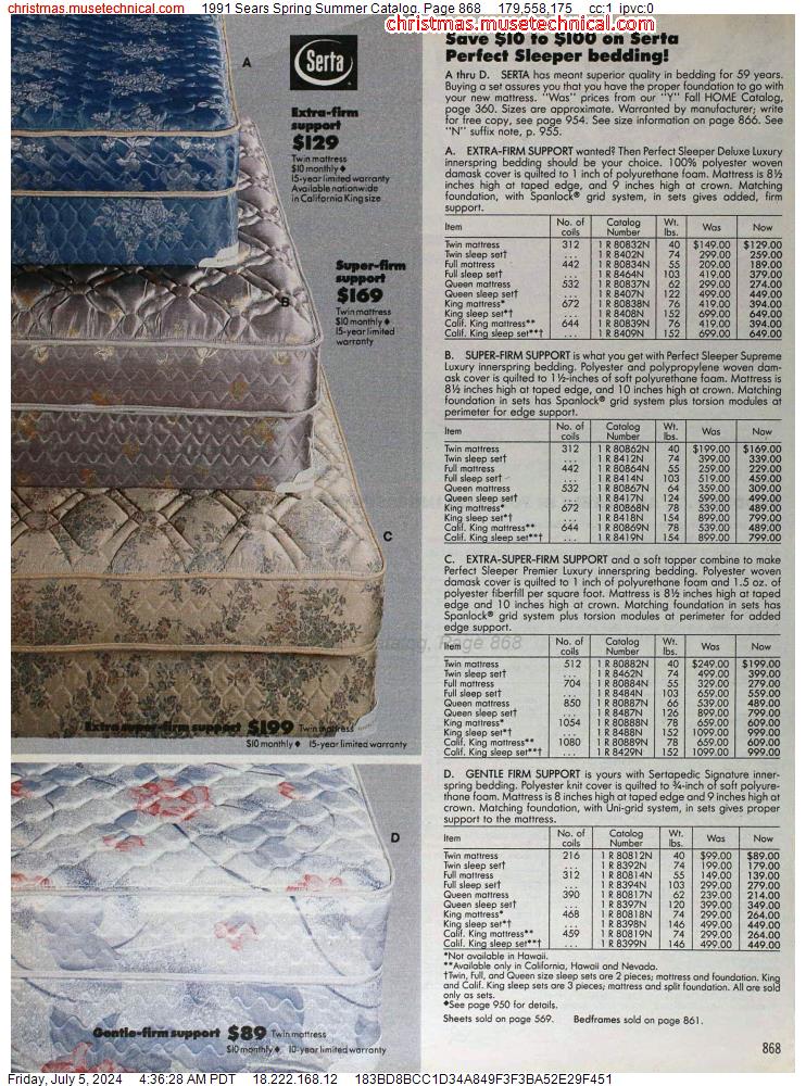 1991 Sears Spring Summer Catalog, Page 868
