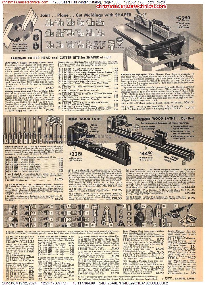1955 Sears Fall Winter Catalog, Page 1383