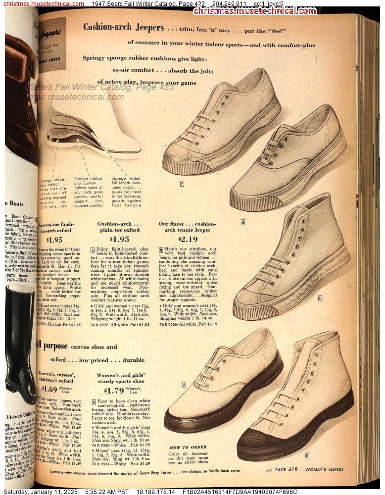 1947 Sears Fall Winter Catalog, Page 423