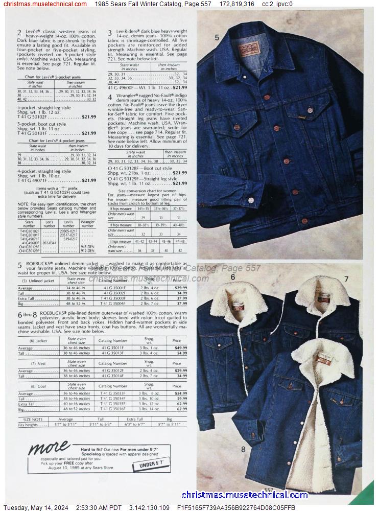 1985 Sears Fall Winter Catalog, Page 557