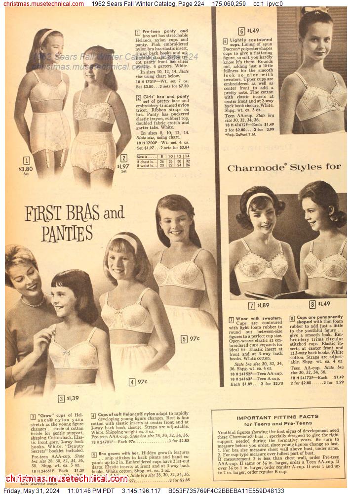 How Sears helps your daughter choose her first bra ad 1962