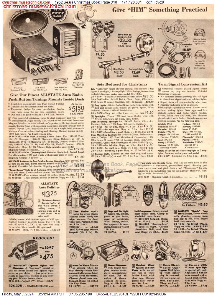 1952 Sears Christmas Book, Page 310