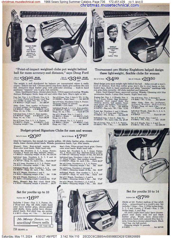 1966 Sears Spring Summer Catalog, Page 736