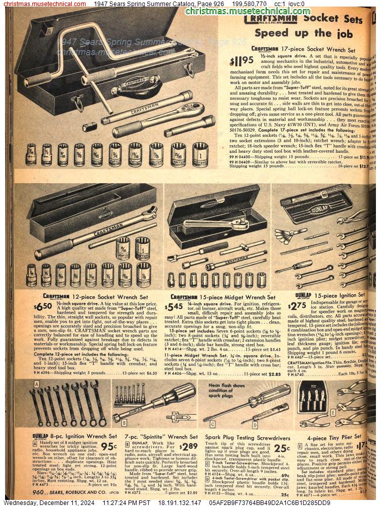 1947 Sears Spring Summer Catalog, Page 926