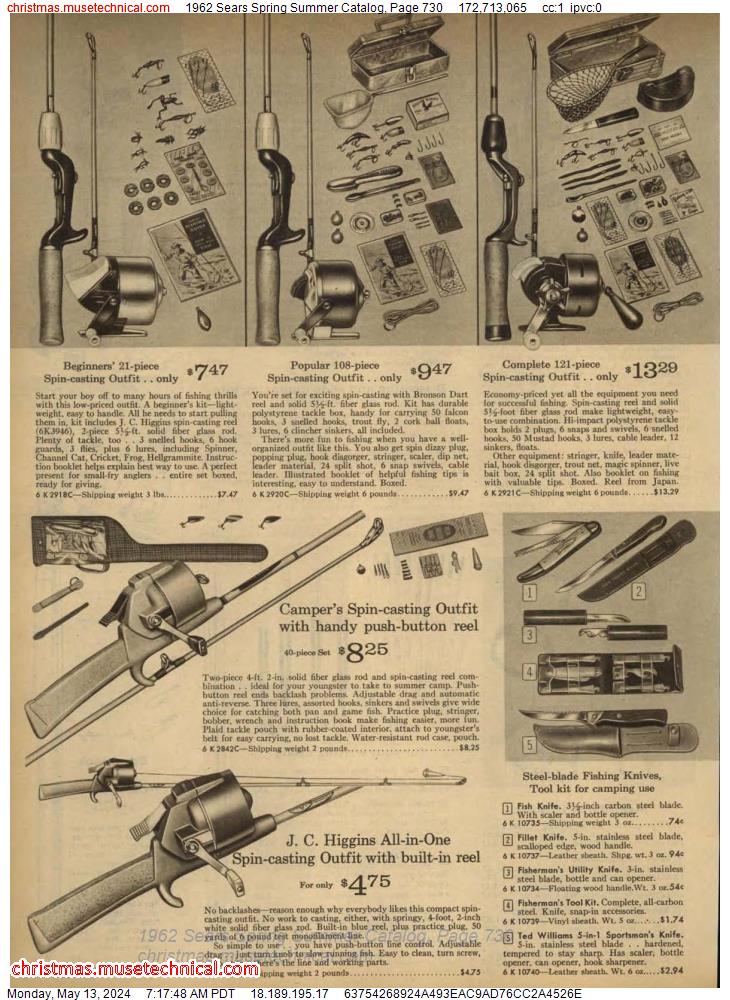 1962 Sears Spring Summer Catalog, Page 730