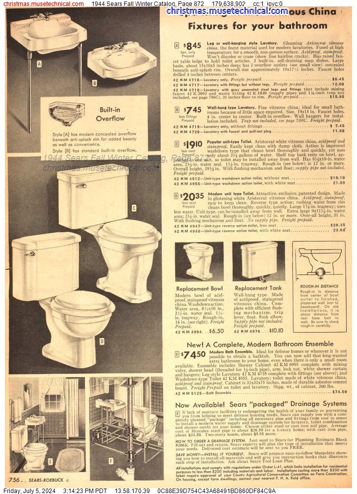 1944 Sears Fall Winter Catalog, Page 872