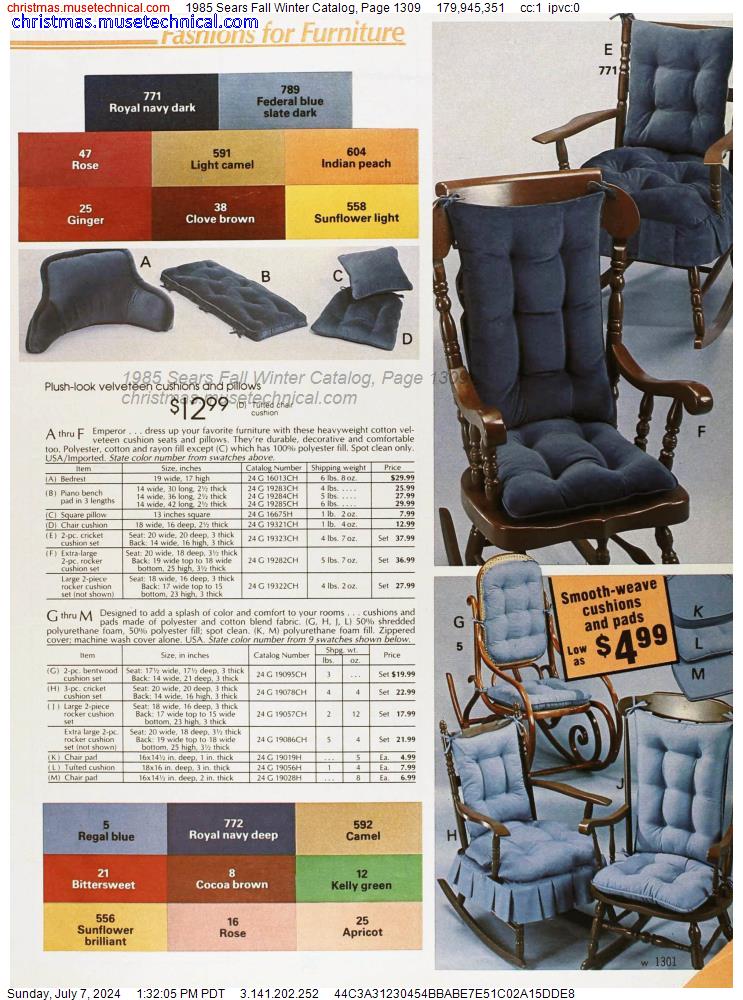 1985 Sears Fall Winter Catalog, Page 1309