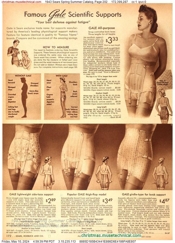 1943 Sears Spring Summer Catalog, Page 202