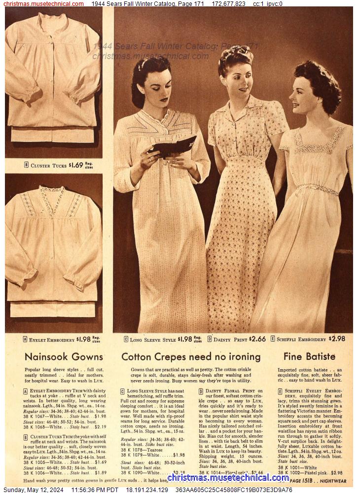 1944 Sears Fall Winter Catalog, Page 171