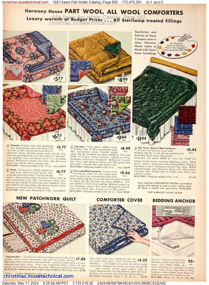 1951 Sears Fall Winter Catalog, Page 592