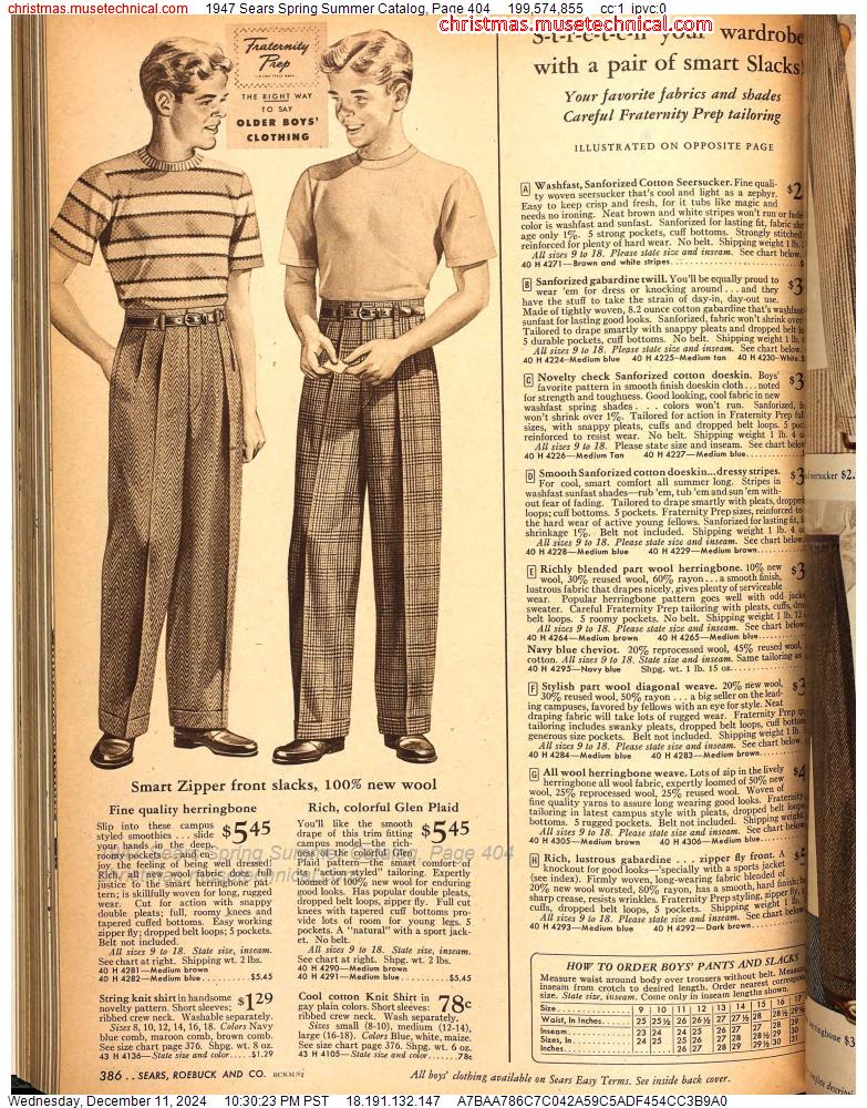 1947 Sears Spring Summer Catalog, Page 404