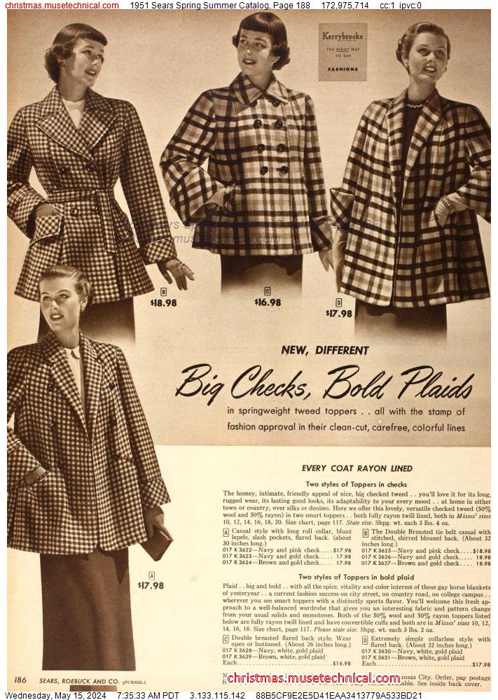 1951 Sears Spring Summer Catalog, Page 188