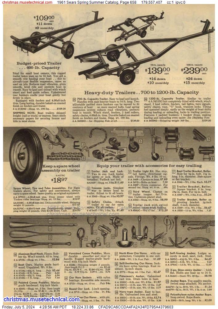 1961 Sears Spring Summer Catalog, Page 658