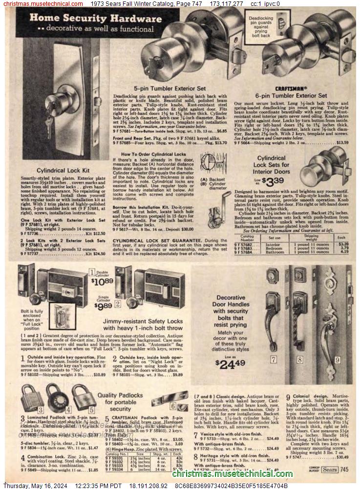 1973 Sears Fall Winter Catalog, Page 747