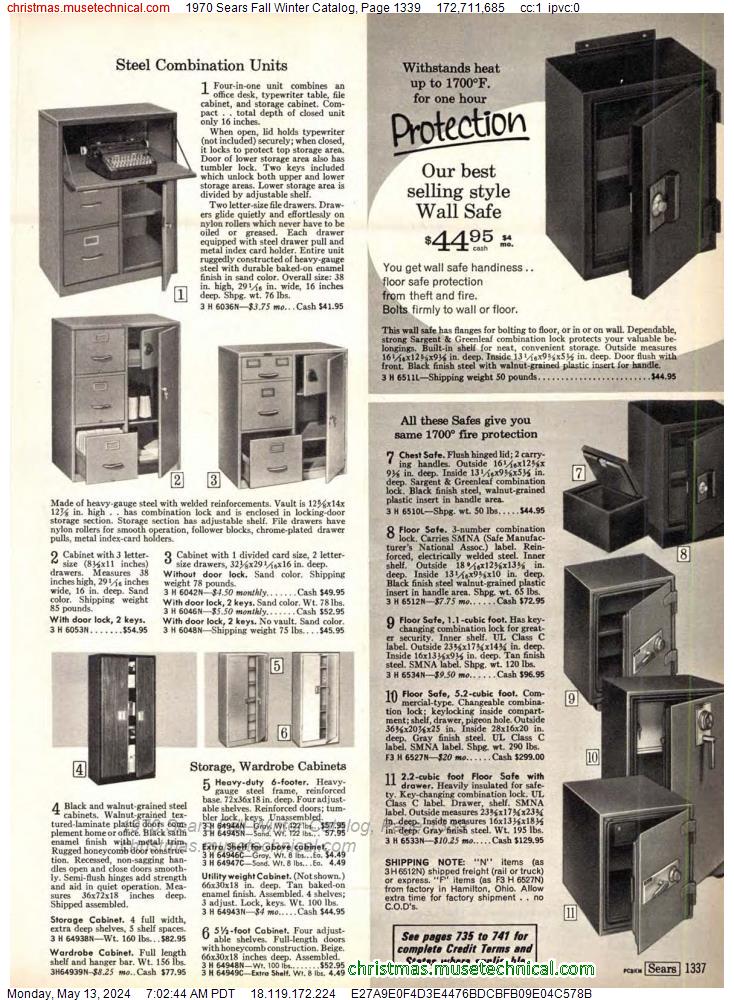1970 Sears Fall Winter Catalog, Page 1339