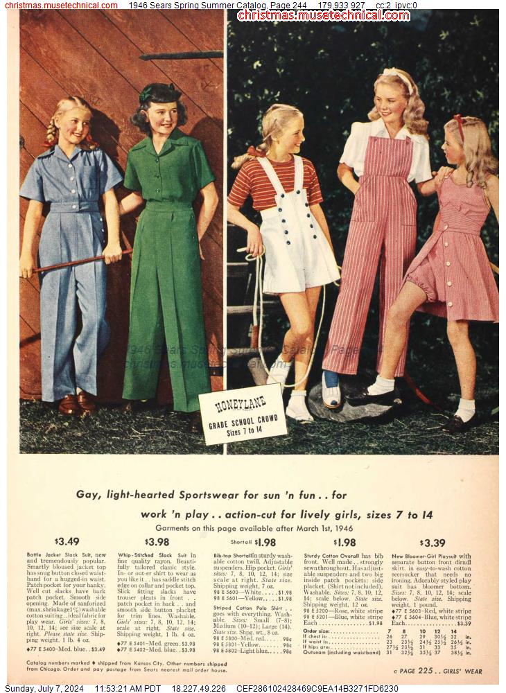 1946 Sears Spring Summer Catalog, Page 244
