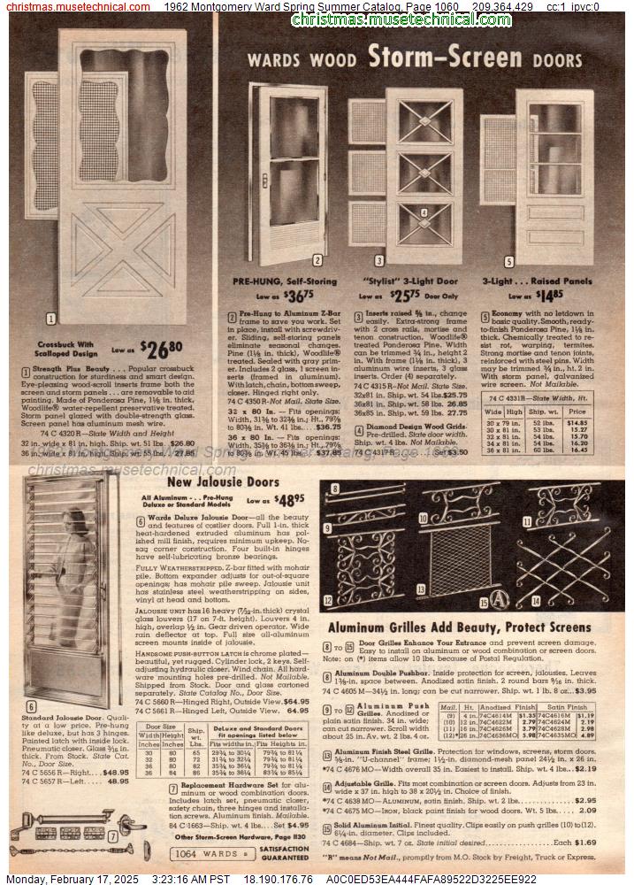 1962 Montgomery Ward Spring Summer Catalog, Page 1060