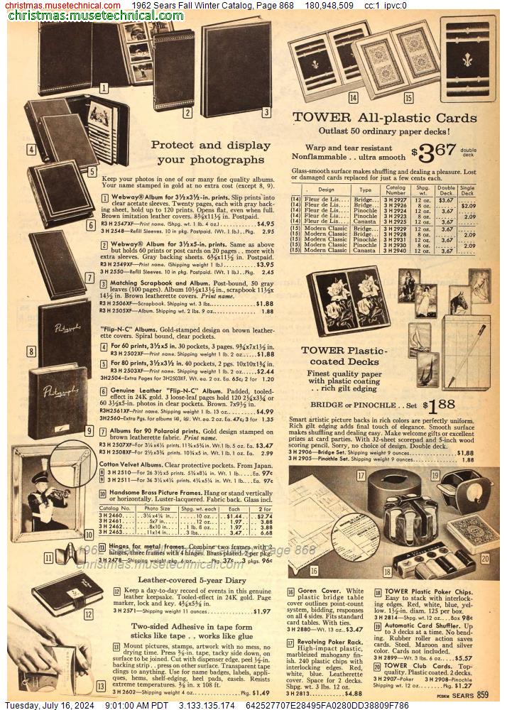 1962 Sears Fall Winter Catalog, Page 868