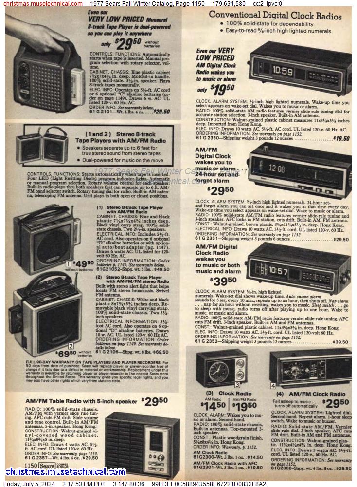 1977 Sears Fall Winter Catalog, Page 1150