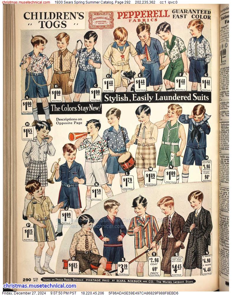 1930 Sears Spring Summer Catalog, Page 292