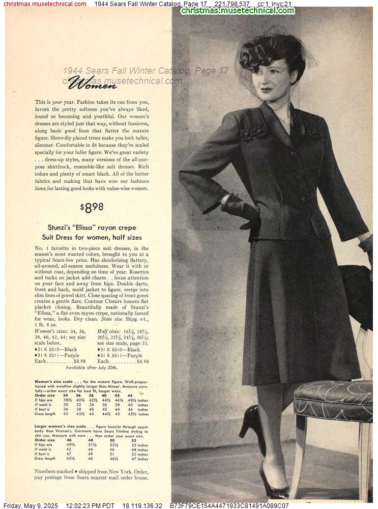 1944 Sears Fall Winter Catalog, Page 17