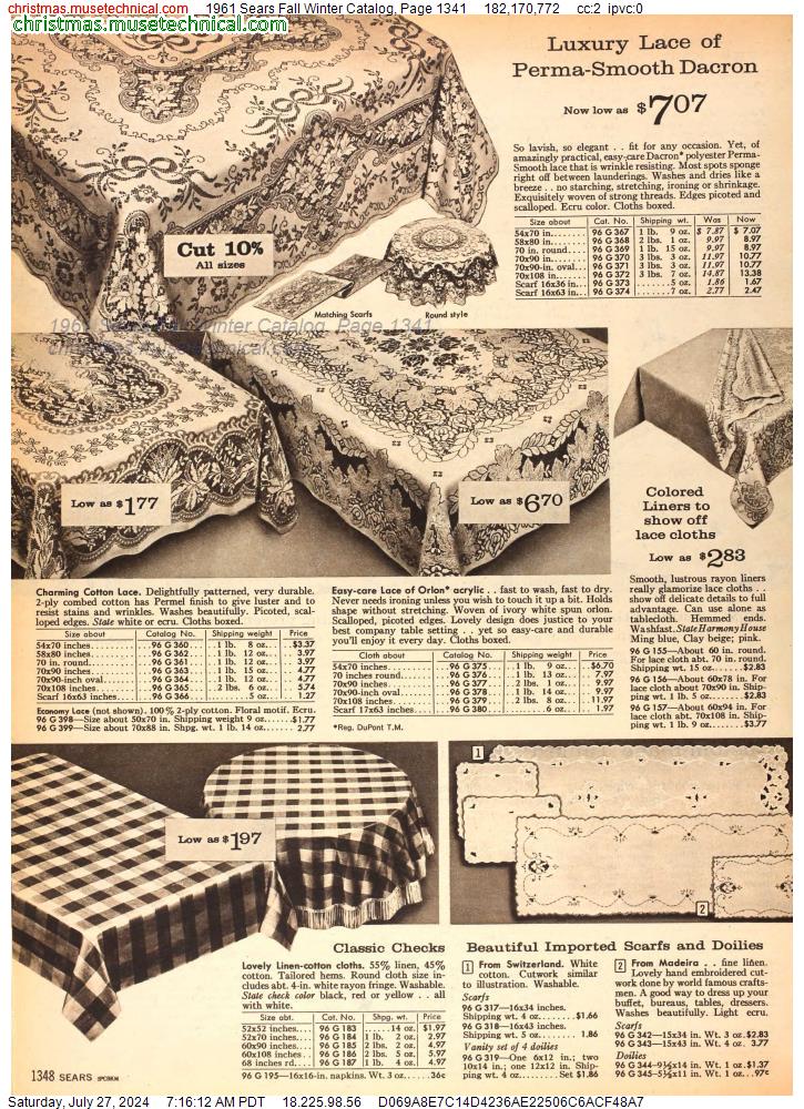 1961 Sears Fall Winter Catalog, Page 1341