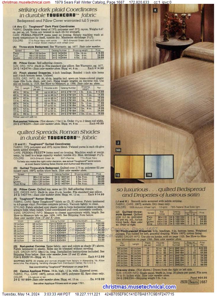 1979 Sears Fall Winter Catalog, Page 1687