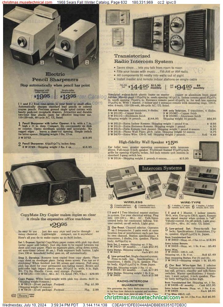 1968 Sears Fall Winter Catalog, Page 632
