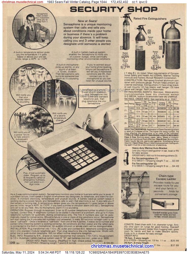 1983 Sears Fall Winter Catalog, Page 1044