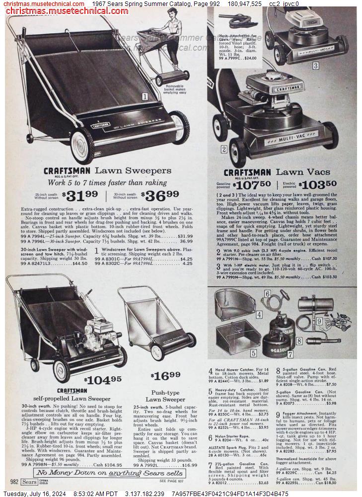 1967 Sears Spring Summer Catalog, Page 992