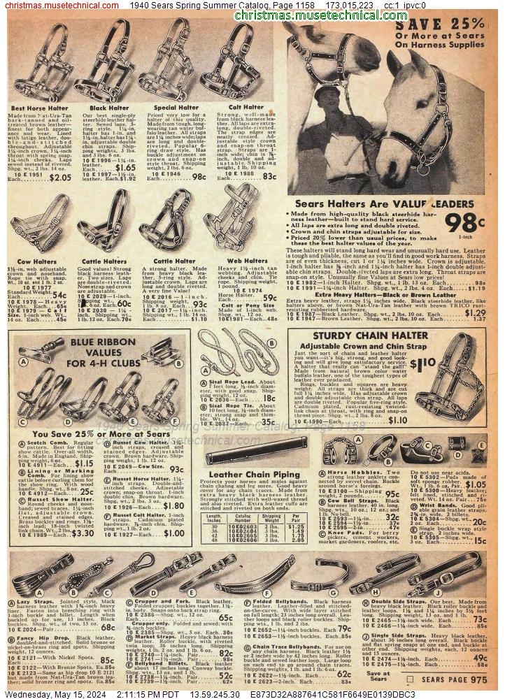 1940 Sears Spring Summer Catalog, Page 1158
