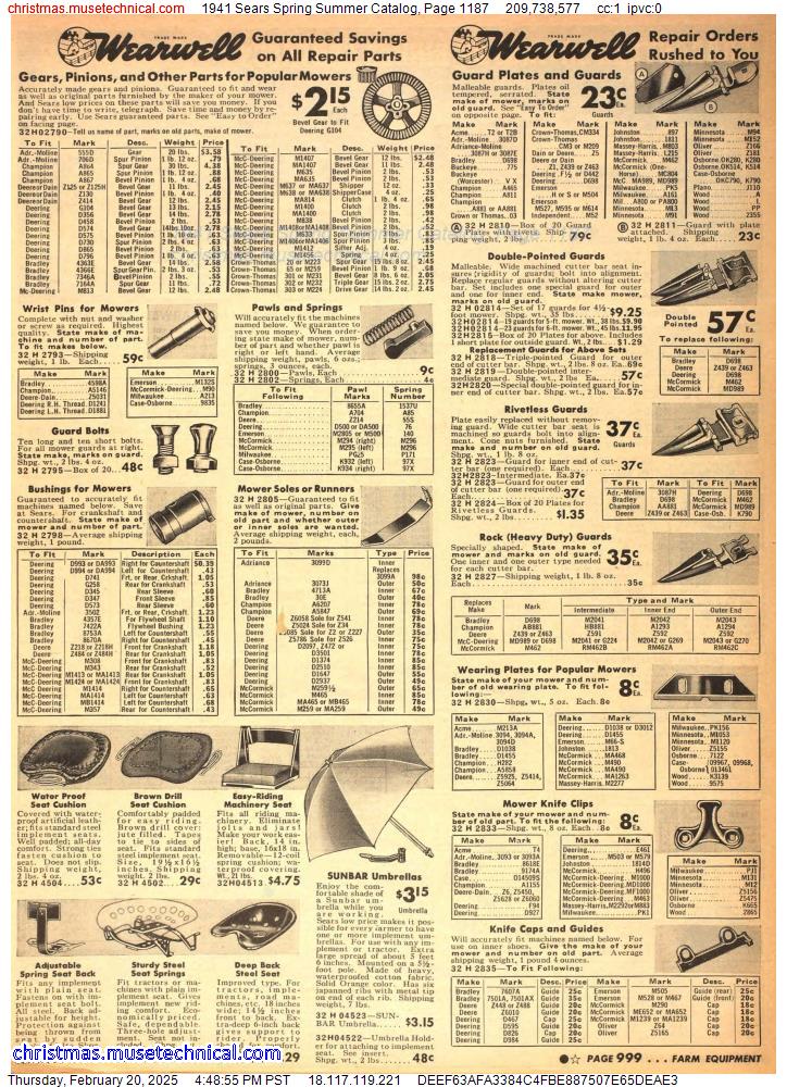 1941 Sears Spring Summer Catalog, Page 1187